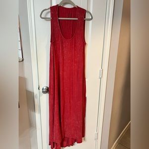 Red maxi dress